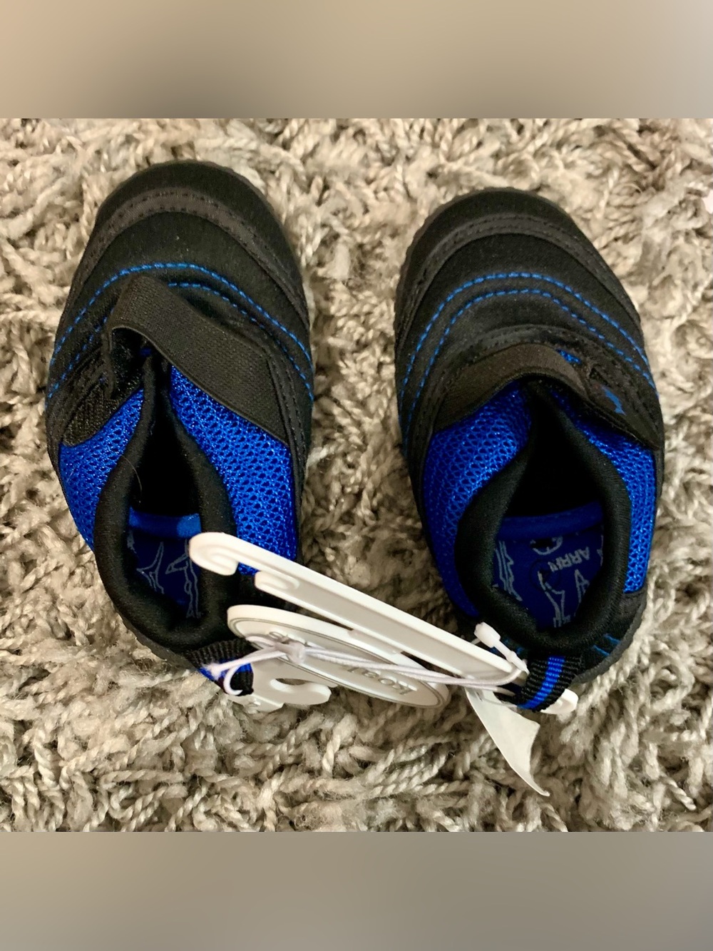 Koala Kids Black and Blue Toddler Sneakers with Hook-and-Loop Strap